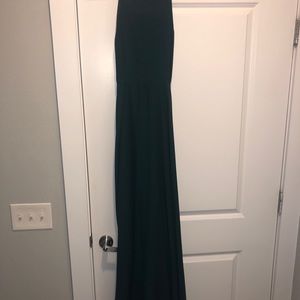 Green floor length dress